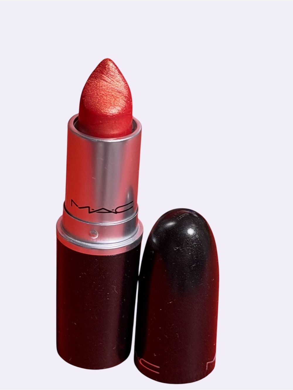 MAC CB 96 Frost Finish Shimmering Red & Gold Lipstick - Picture 6 of 12